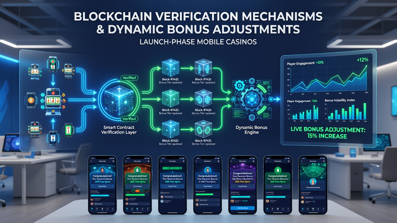 Mobile App-Oberfläche mit Echtzeit-Bonus-Anpassungen über Blockchain