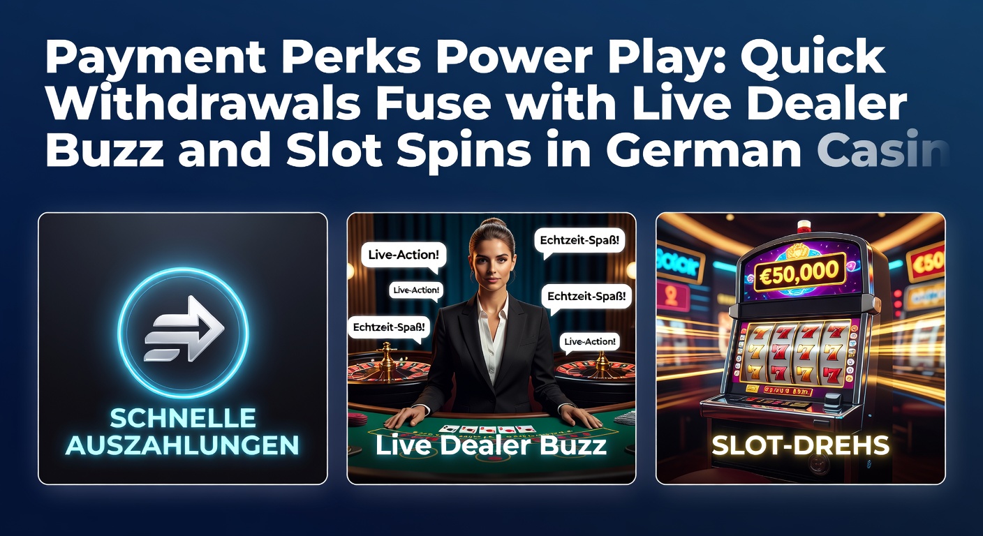 Visuelles Highlight von Slot-Maschinen, die mit Live-Dealer-Streams und Payment-Icons verschmelzen, um den Power-Play-Effekt in deutschen Online-Casinos zu illustrieren